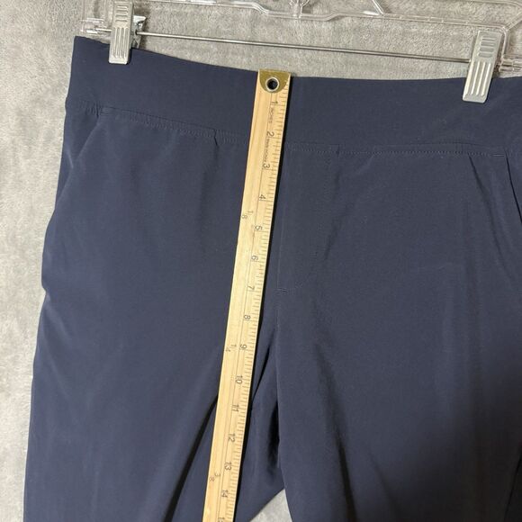 Athleta Brooklyn 6P Petite Ankle Pants Pull On Navy Blue Active Ribbed - Picture 4 of 10